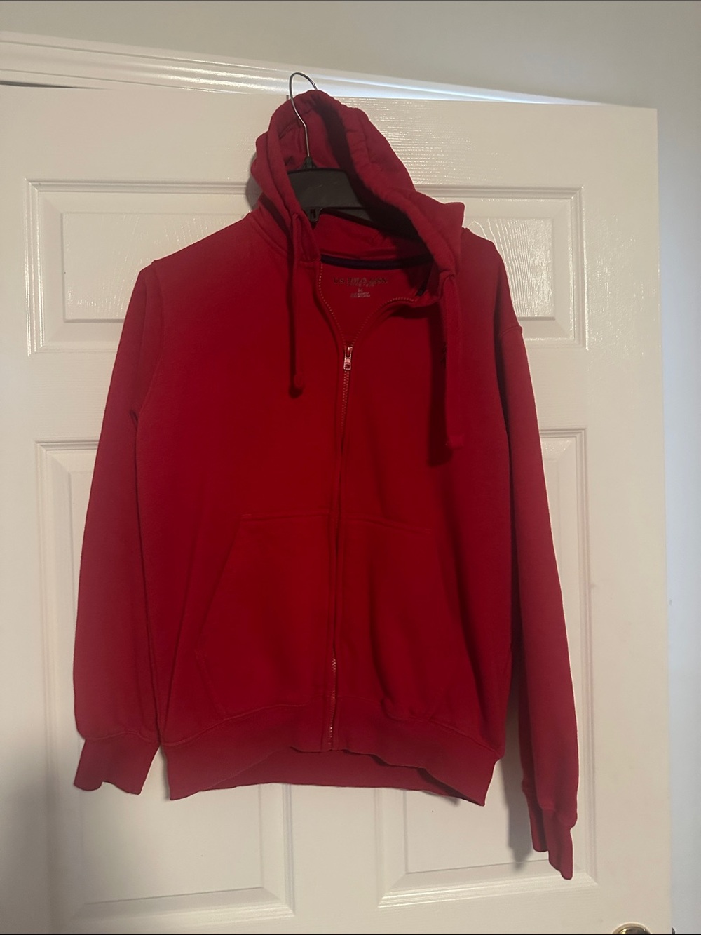 U.S. Polo Assn. Men's Red Full-Zip Hooded Sweatshirt